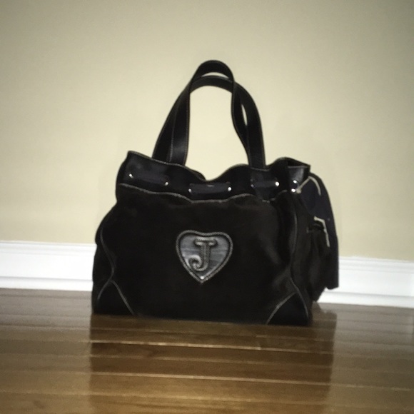 Juicy Couture Original Black Velvet Velour Bag - Picture 2 of 3